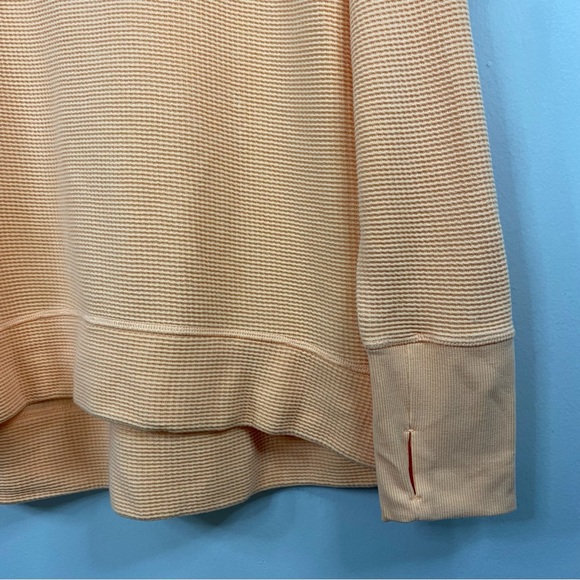 Athleta Coaster Luxe Waffle Knit Long Sleeve Sweatshirt in Orange size XL - Picture 4 of 10